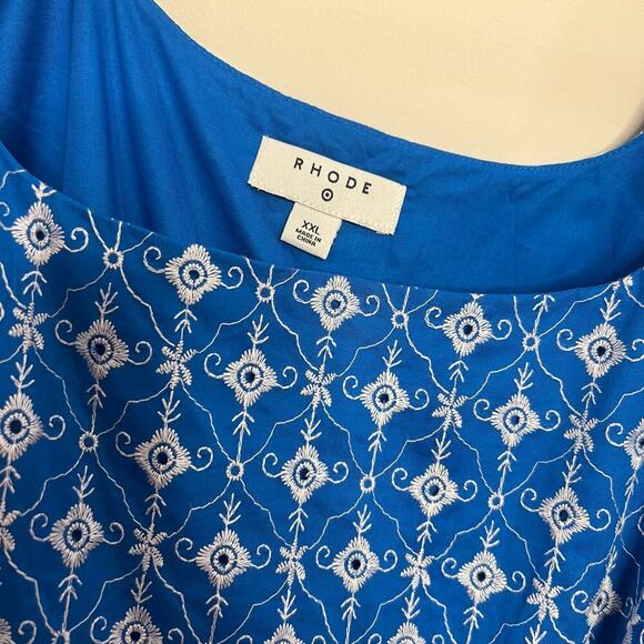 Rhode Dresses Rhode X Target Blue Eyelet Mini Dress Puff Sleeve Embroidered - Picture 6 of 10
